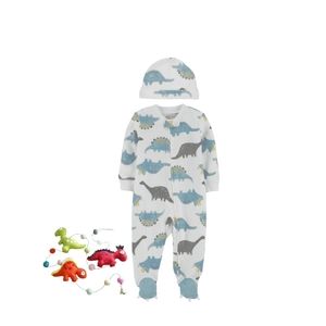Baby Carter's 2-Pack Dino Print Cap & Zip-Up Sleep & Play